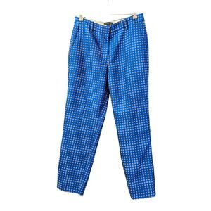 J.Crew Blue  Foulard Jacquard Trousers Women's 4